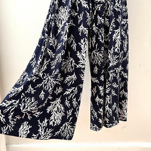 Michael Kors Jumpsuit Wide Leg Coral Cruise Flowy Summer Spring Casual Jumper - Picture 3 of 8